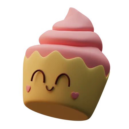 Cupcake Emoji  3D Icon