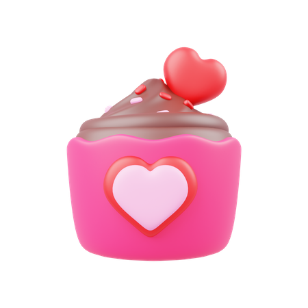 Cupcake Love  3D Illustration