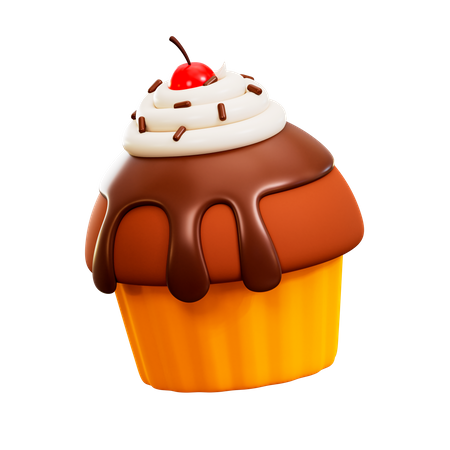 Cupcake-Schoko  3D Illustration