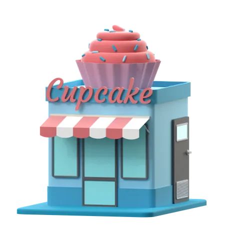 3 D Rendering Of A Cupcake Shop Building Illustration 3D Icon