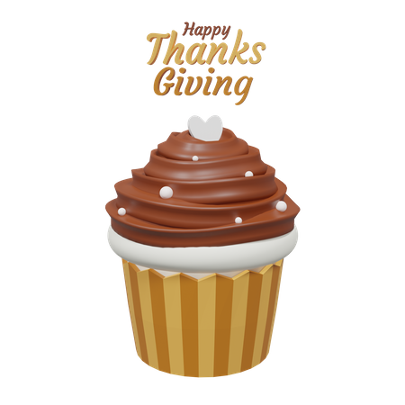 Cupcake Thanksgiving  3D Icon