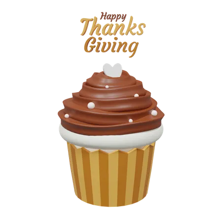Cupcake Thanksgiving  3D Icon