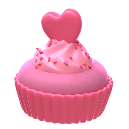 Cupcake With Love Topper  3D Icon