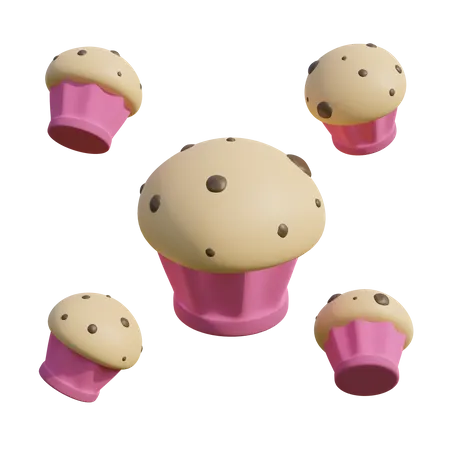 Cupcakes  3D Illustration