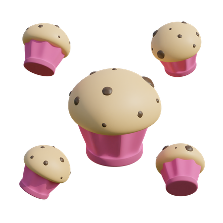 Cupcakes 3D Illustration