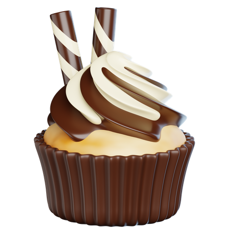 Cupcakes au chocolat fondu  3D Icon