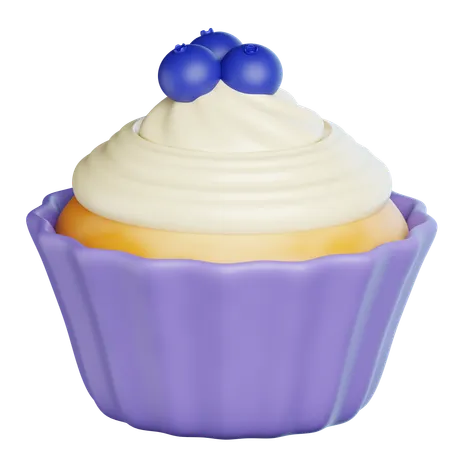 Cupcakes Blaubeeren  3D Icon