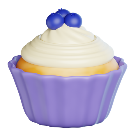 Cupcakes Blueberries  3D Icon