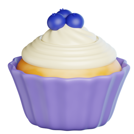 Cupcakes Blueberries  3D Icon