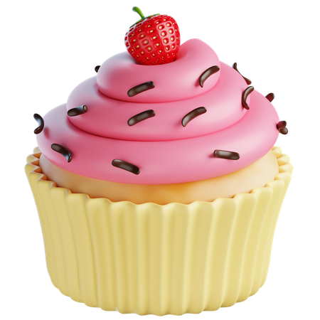 Cupacakes de fresa  3D Icon