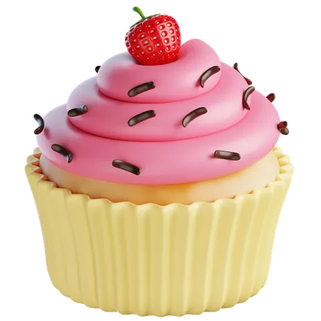 Cupacakes de fresa  3D Icon