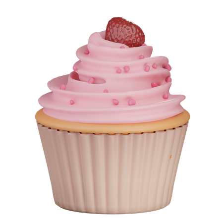 Cupcakes de morango  3D Icon