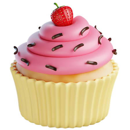 Cupcakes de morango  3D Icon