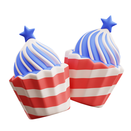 Cupcakes do Dia da Independência  3D Icon