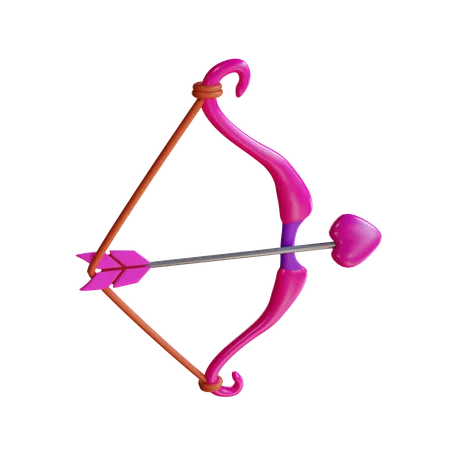 3 D Valentine Cupid Arrow 3D Icon
