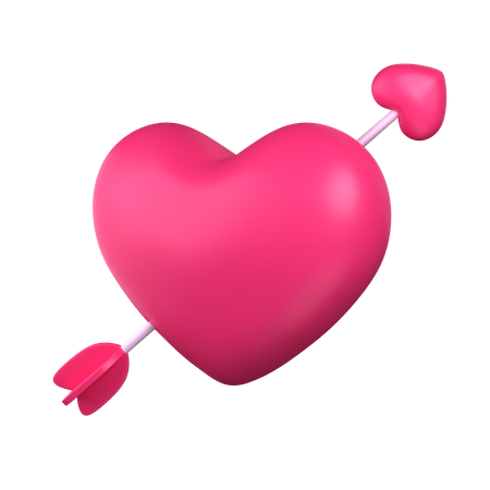 Cupid Arrow Heart  3D Icon