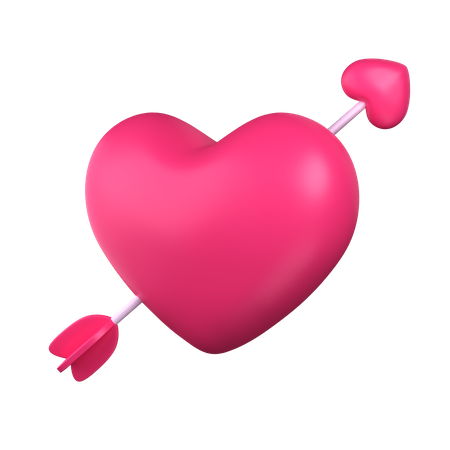 Cupid Arrow Heart  3D Icon