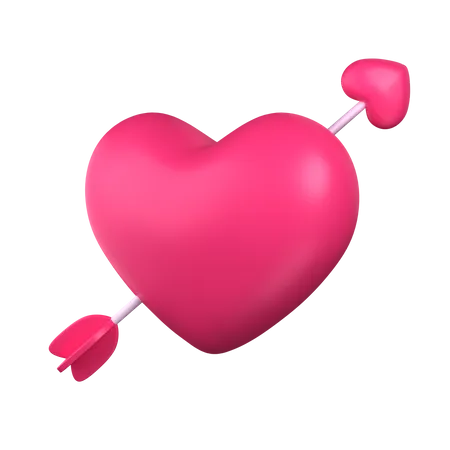Cupid Arrow Heart 3D Icon