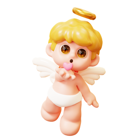 Cupid Blowing Kiss  3D Icon