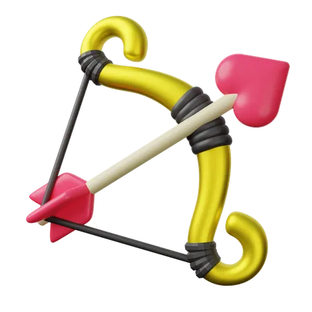 Cupid Bow And Arrow 3 D Illustration 3D Icon