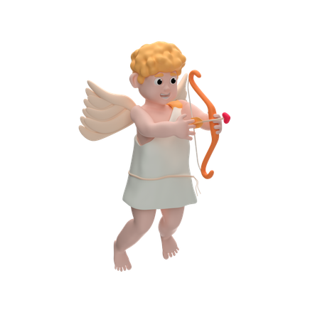 弓矢を持つキューピッドボーイ  3D Icon