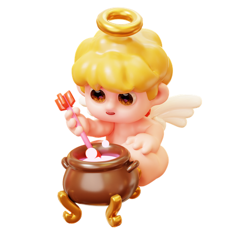 Cupid Brewing Love Potion  3D Icon
