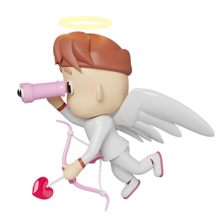 Cupid Flying  3D Illustration