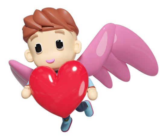 Cupid Flying  3D Illustration