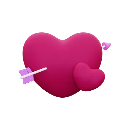 3 D Cupid Heart Icon 3D Icon