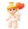 Cupid Holding Heart Balloon
