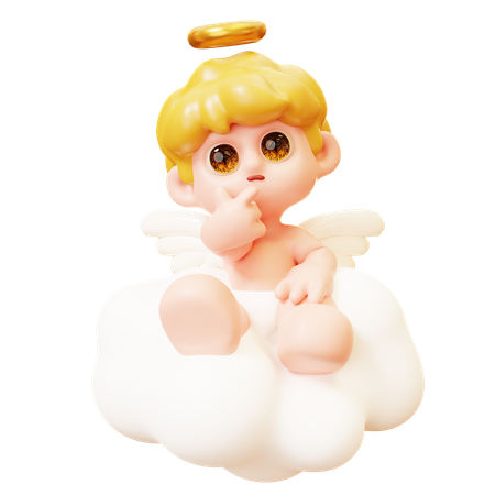 Cupid Pointing Chin  3D Icon