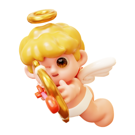Cupid Shooting Bow  3D Icon