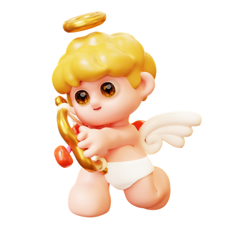 Cupid Shooting Bow  3D Icon