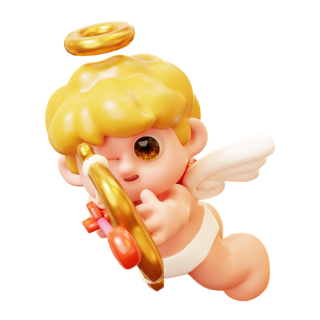 Cupid Shooting Bow  3D Icon