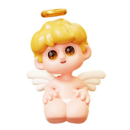 Cupid Sitting  3D Icon