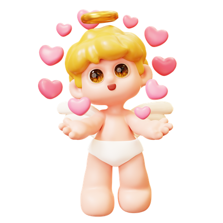 Cupid Spreading Love  3D Icon