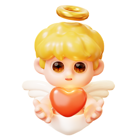 Cupido con corazón  3D Icon