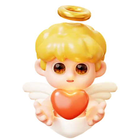 Cupido con corazón  3D Icon