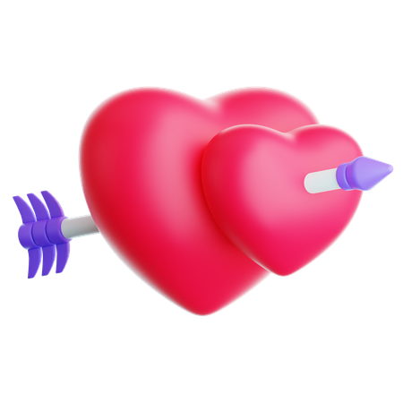 Corazon de cupido  3D Icon