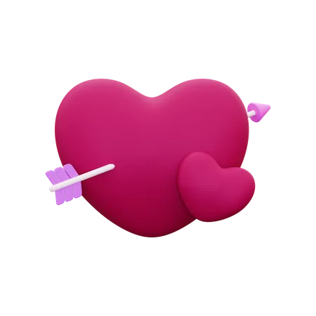 Corazon de cupido  3D Icon