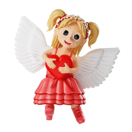 Cupido de San Valentín, personaje de amor  3D Illustration