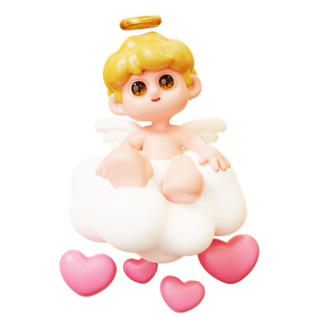 Cupido na nuvem do amor  3D Icon