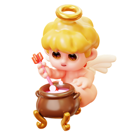 Cupido Preparando Poção do Amor  3D Icon