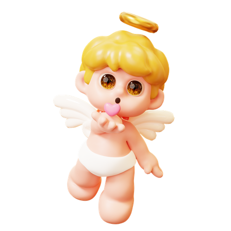 Cupido que sopla beso  3D Icon