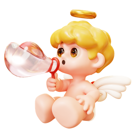 Cupido soprando poção do amor  3D Icon