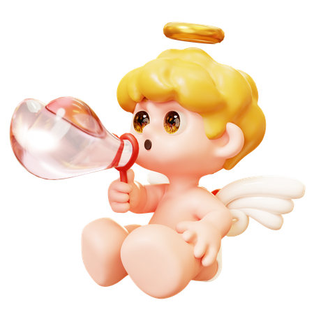 Cupido soprando poção do amor  3D Icon