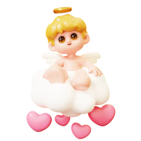 Cupidon sur un nuage d'amour  3D Icon