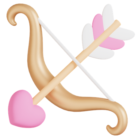 Cupid’s Bow and Arrow  3D Icon