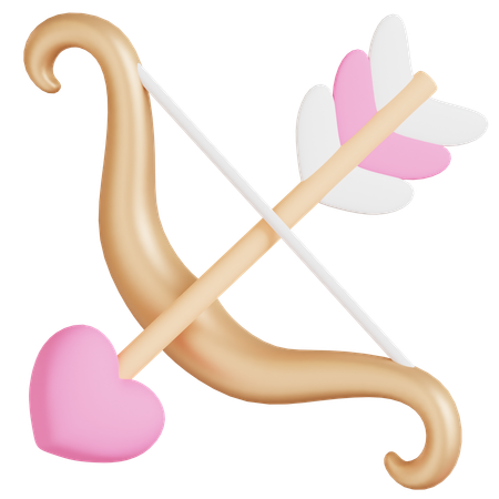 Cupid’s Bow and Arrow  3D Icon