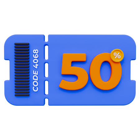 Cupom 50%  3D Icon